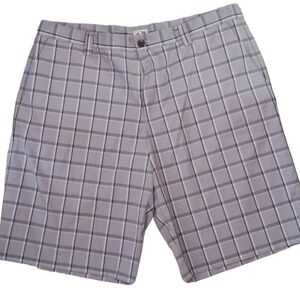 Adidas Grey & Black Plaid Golf Shorts